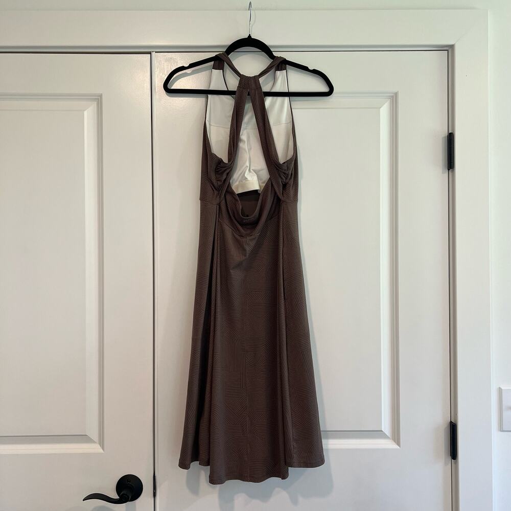 Prana Women's Brown Haltar Athletic Dress with Built In Bra Size Medium - Picture 3 of 10